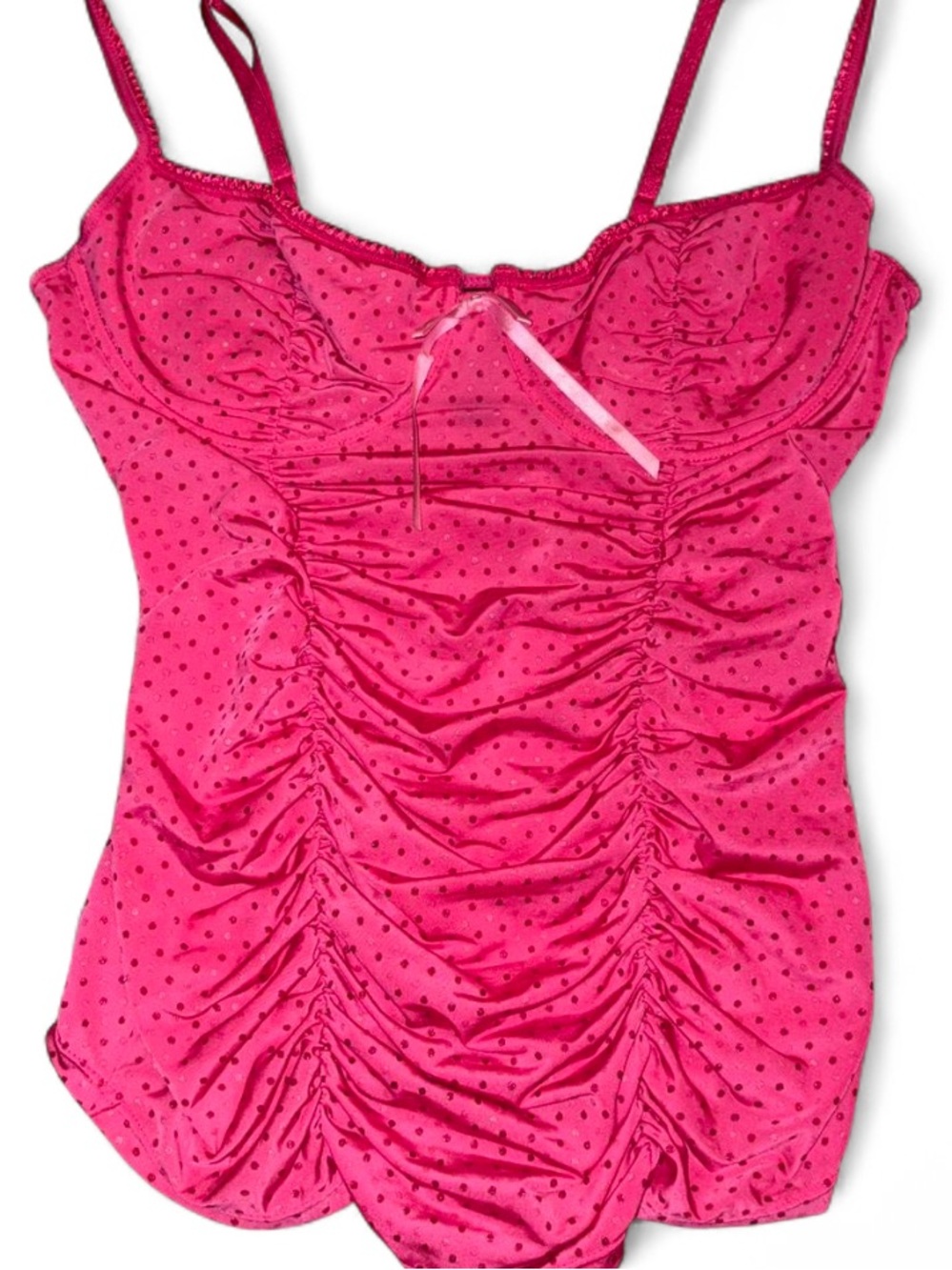 Victoria’s Secret Pink Ruched Polka Dot Cami Tank Top